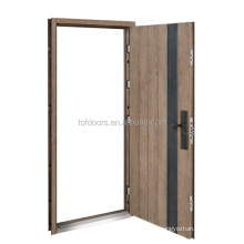 China Manufacturer Moistureproof  Fashion Embossing  Wood Colour Steel Security Main Gate Door